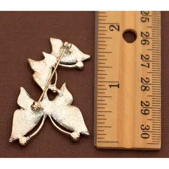 Vintage Twin Art Nouveau Butterflies Brooch - U20 - Picture 2 of 2